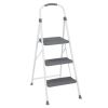 3 Step Premium Folding Stool, White Gray - White