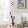 Traditional Metal Coat Rack With Umbrella Stand, Bronze Finish - With Umbrella Stand