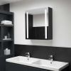 LED Bathroom Mirror Cabinet 24.4"x5.5"x23.6" - Anthracite