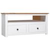 Corner TV Cabinet White 36.6"x19.3"x19.3" Solid Pine Panama Range - White