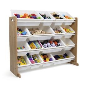 Child Space-Saving Plastic Organizing Racks, White - Natural White