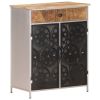 Sideboard 23.6"x13.8"x29.5" Rough Mango Wood & Iron - Brown