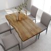 Dining Table 63"x31.5"x29.9" Solid Acacia Wood - Brown