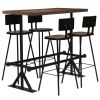 Bar Set 5 Piece Solid Reclaimed Wood - Brown