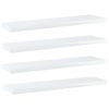 Bookshelf Boards 4 pcs High Gloss White 15.7"x3.9"x0.6" Engineered Wood - White