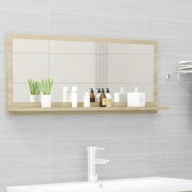 Bathroom Mirror Sonoma Oak 35.4"x4.1"x14.6" Engineered Wood - Brown