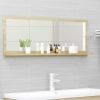 Bathroom Mirror Sonoma Oak 39.4"x4.1"x14.6" Engineered Wood - Brown