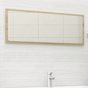 Bathroom Mirror Sonoma Oak 39.4"x0.6"x14.6" Engineered Wood - Brown