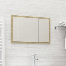 Bathroom Mirror Sonoma Oak 23.6"x0.6"x14.6" Engineered Wood - Brown