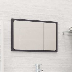 Bathroom Mirror Gray 23.6"x0.6"x14.6" Engineered Wood - Grey