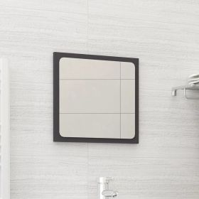 Bathroom Mirror Gray 15.7"x0.6"x14.6" Engineered Wood - Grey