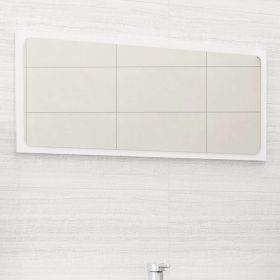 Bathroom Mirror White 31.5"x0.6"x14.6" Engineered Wood - White