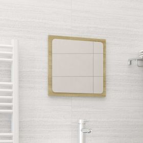 Bathroom Mirror Sonoma Oak 15.7"x0.6"x14.6" Engineered Wood - Brown