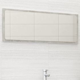 Bathroom Mirror Concrete Gray 39.4"x0.6"x14.6" Engineered Wood - Grey