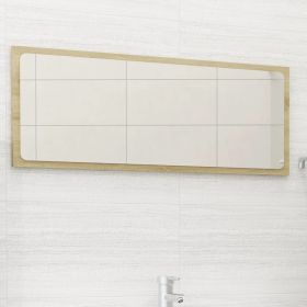 Bathroom Mirror Sonoma Oak 35.4"x0.6"x14.6" Engineered Wood - Brown