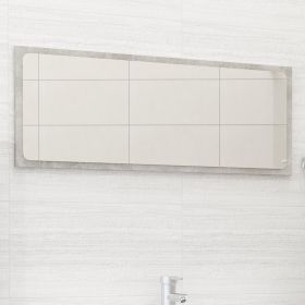 Bathroom Mirror Concrete Gray 35.4"x0.6"x14.6" Engineered Wood - Grey