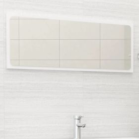 Bathroom Mirror White 39.4"x0.6"x14.6" Engineered Wood - White