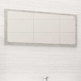 Bathroom Mirror Concrete Gray 31.5"x0.6"x14.6" Engineered Wood - Grey