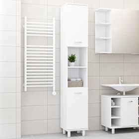 Bathroom Cabinet White 11.8"x11.8"x70.5" Engineered Wood - White