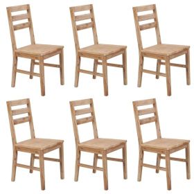 Dining Chairs 6 pcs Solid Acacia Wood - Brown