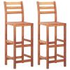 Bar Stools 2 pcs Solid Acacia Wood - Brown