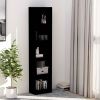 5-Tier Book Cabinet Black 15.7"x9.4"x68.9" Engineered Wood - Black