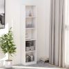 5-Tier Book Cabinet White 15.7"x9.4"x68.9" Engineered Wood - White