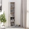 5-Tier Book Cabinet Concrete Gray 15.7"x9.4"x68.9" Engineered Wood - Grey