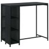 Bar Table with Storage Rack Black 47.2"x23.6"x43.3" Poly Rattan - Black