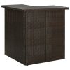 Corner Bar Table Brown 39.4"x19.7"x41.3" Poly Rattan - Brown