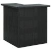 Corner Bar Table Black 39.4"x19.7"x41.3" Poly Rattan - Black