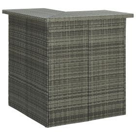 Corner Bar Table Gray 39.4"x19.7"x41.3" Poly Rattan - Grey