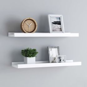 Picture Frame Ledge Shelves 2 pcs White 15.7"x3.5"x1.2" MDF - White