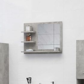 Bathroom Mirror Concrete Gray 23.6"x4.1"x17.7" Engineered Wood - Grey