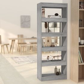 Book Cabinet/Room Divider Gray Sonoma 23.6"x11.8"x65.4" Engineered Wood - Grey