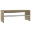 Coffee Table White and Sonoma Oak 39.4"x15.7"x15.7" Engineered Wood - Multicolour