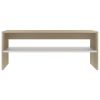 Coffee Table White and Sonoma Oak 39.4"x15.7"x15.7" Engineered Wood - Multicolour