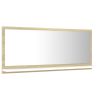 Bathroom Mirror White and Sonoma Oak 35.4"x4.1"x14.6" Engineered Wood - Beige