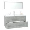 Bathroom Furniture Set Concrete Gray Engineered Wood - Gray