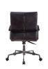 Indra Office Chair; Onyx Black Top Grain Leather YJ - 92569