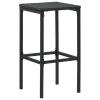 Bar Stools with Cushions 6 pcs Black Poly Rattan - Black