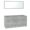 Bathroom Furniture Set Concrete Gray Engineered Wood - Gray