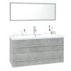 Bathroom Furniture Set Concrete Gray Engineered Wood - Gray