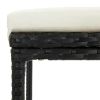 Bar Stools with Cushions 3 pcs Black Poly Rattan - Black