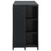 Bar Table with Storage Rack Black 47.2"x23.6"x43.3" Poly Rattan - Black