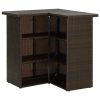 Corner Bar Table Brown 39.4"x19.7"x41.3" Poly Rattan - Brown