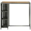 Bar Table with Storage Rack Gray 47.2"x23.6"x43.3" Poly Rattan - Grey