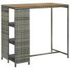 Bar Table with Storage Rack Gray 47.2"x23.6"x43.3" Poly Rattan - Grey