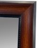 Molded Polystyrene Frame Wall Mirror with Beaded Details; Cherry Brown - as Pic