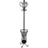 Traditional Metal Coat Rack With Umbrella Stand, Bronze Finish - With Umbrella Stand